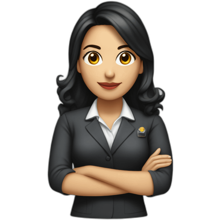 Secretaria joven morena cabello largo emoji