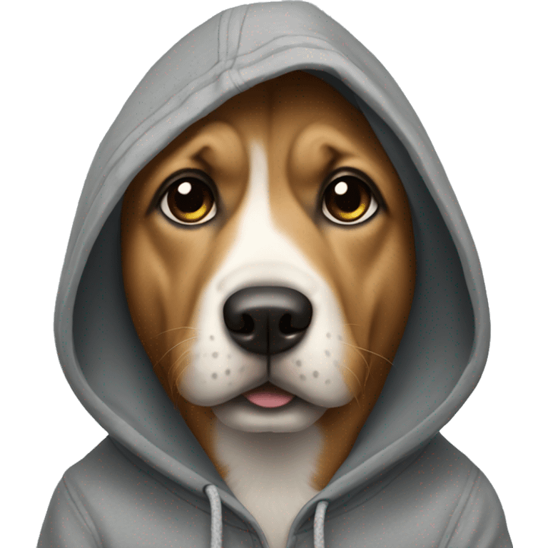 Dog wearing a hoody emoji