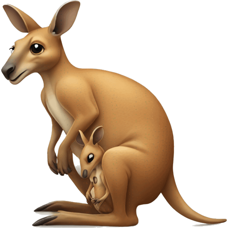 kangaroo with baby in pouch emoji