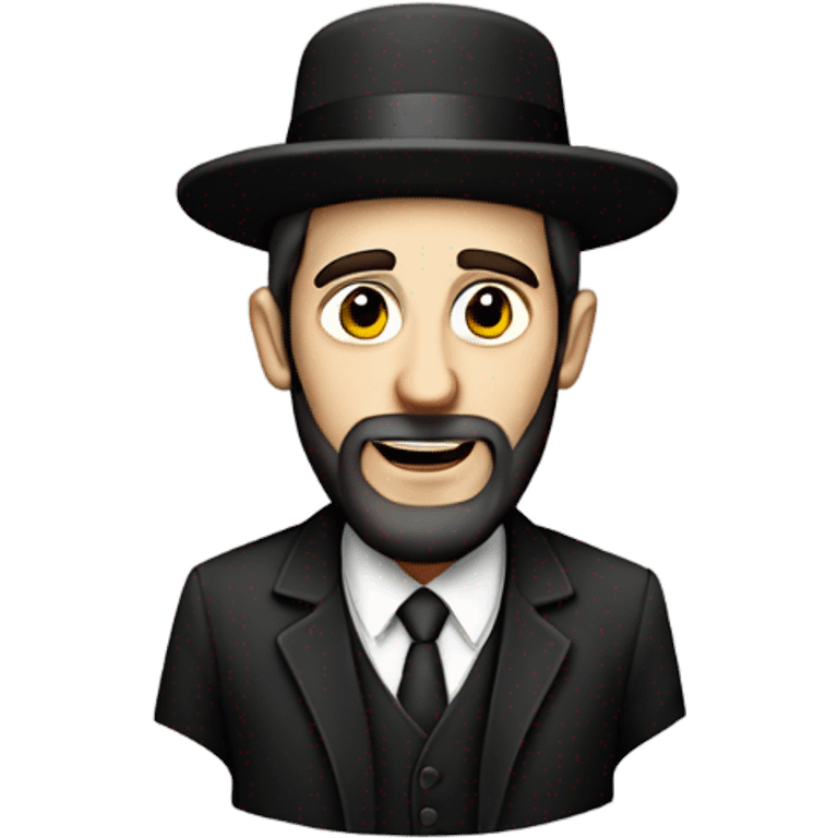 Hasidic Jewish man with peus emoji