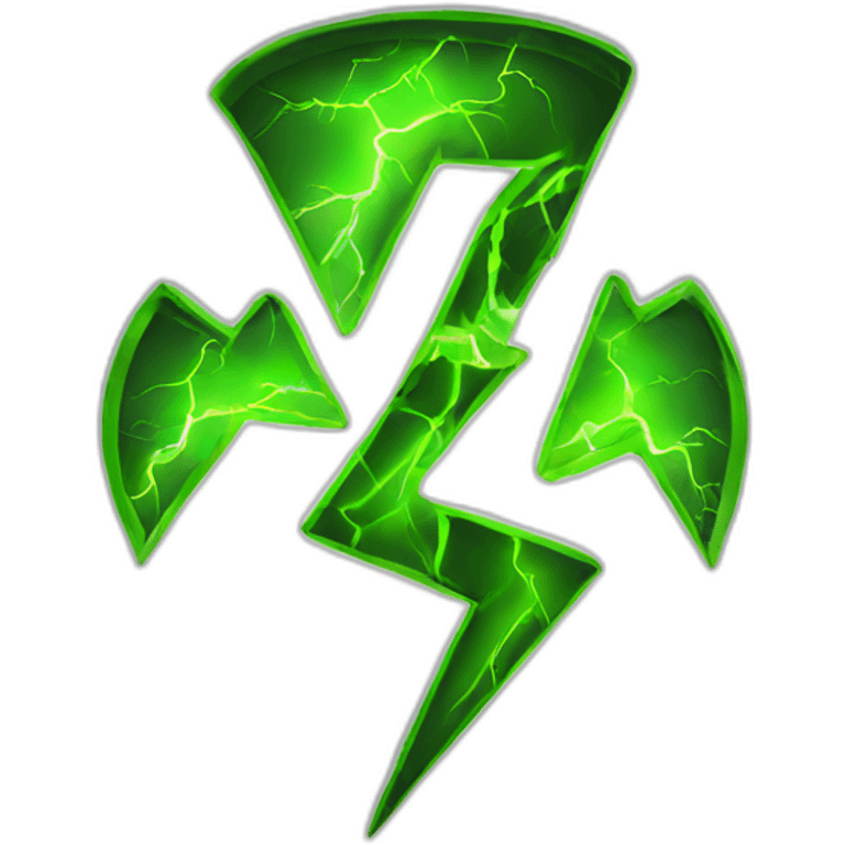 radioactive lightning emoji