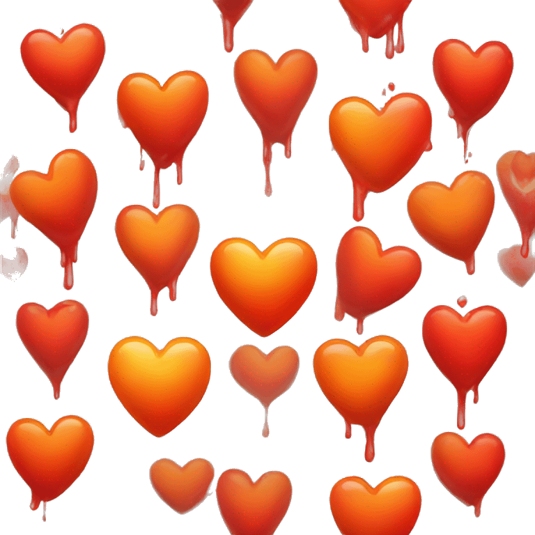 bleeding red heart shape glowing red-orange emoji