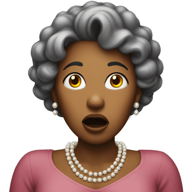 shocked woman with clutched pearls emoji