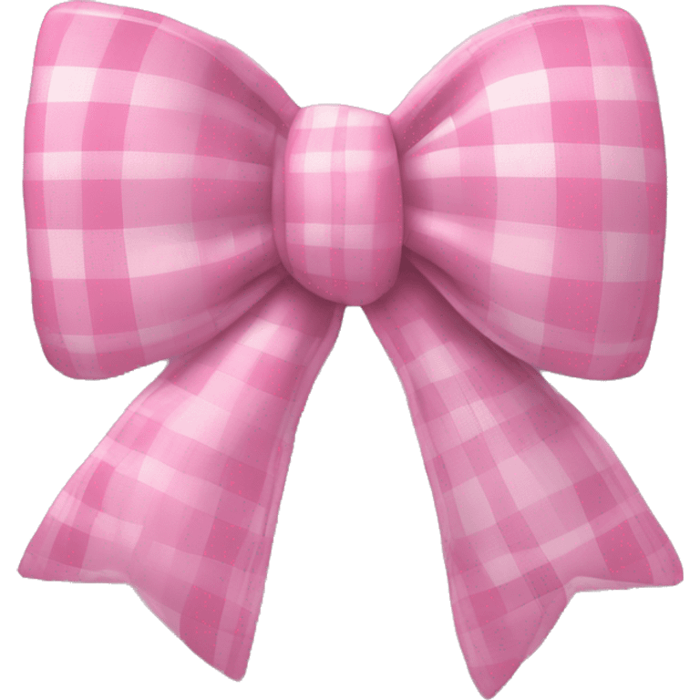 Pastel pink plaid bow emoji