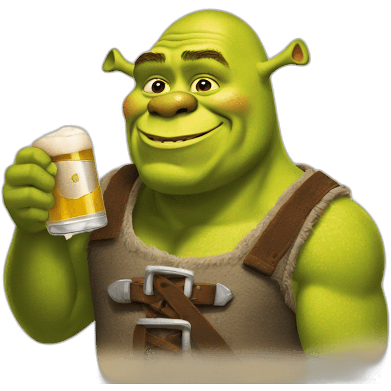 Shrek avec une bière emoji