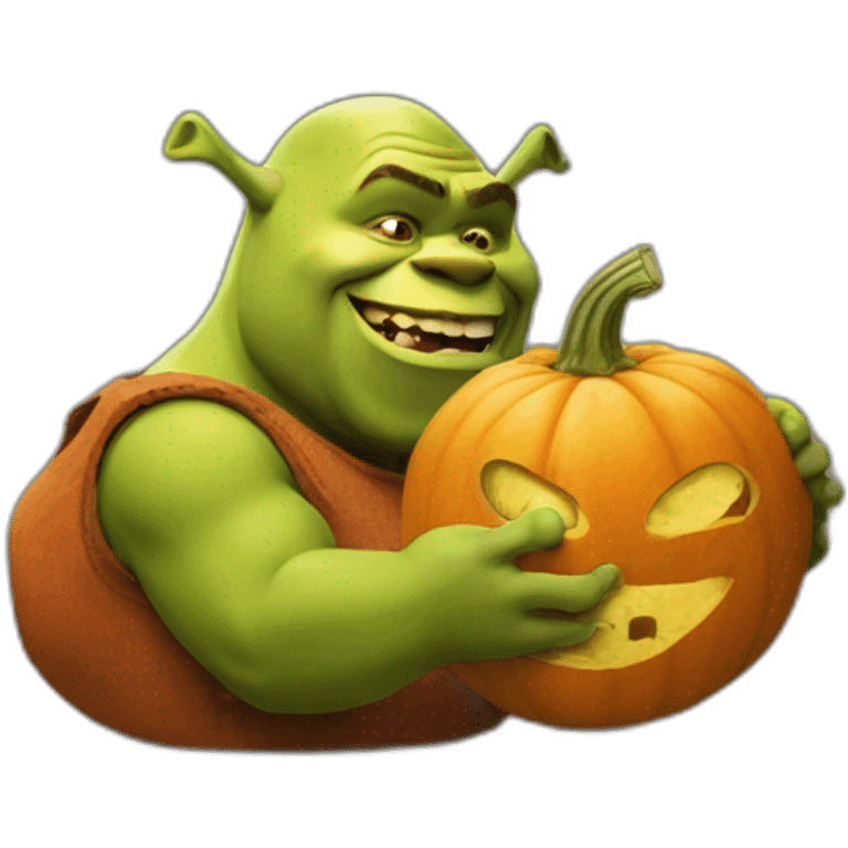 shrek eating pumpkin emoji