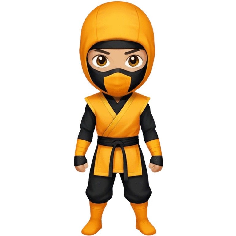 yellow-Orange and black ninja emoji