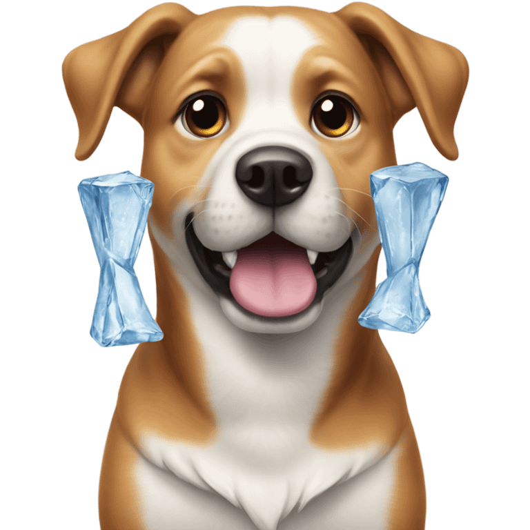  A dog with ice  emoji