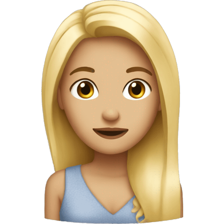 The blonde girl thinks emoji