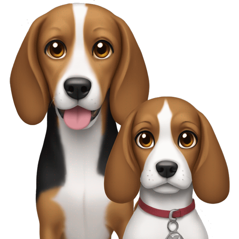 Beagle and brunette girl emoji