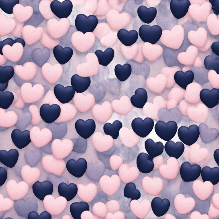 Half navy blue half light pink heart emoji