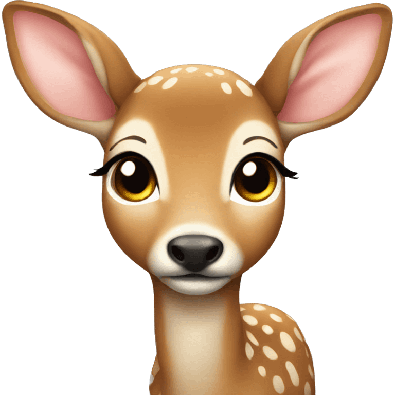 Fawn with long eyelashes emoji