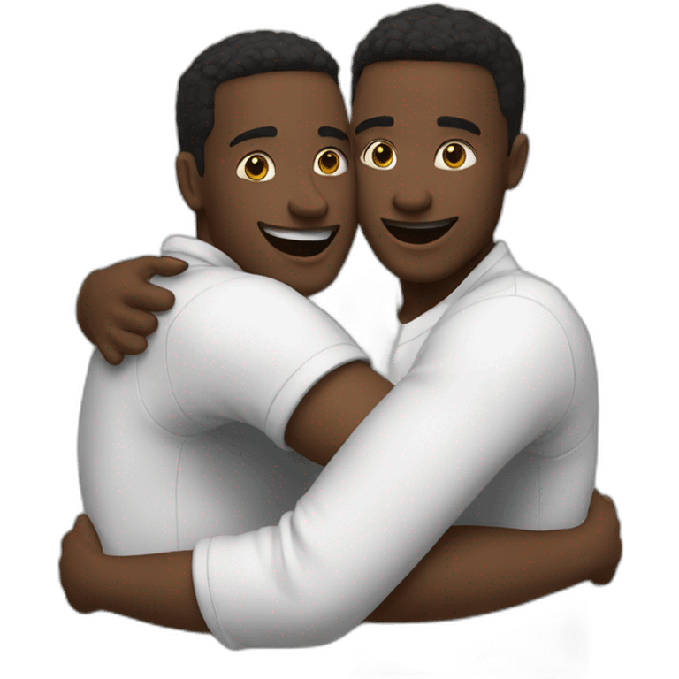 two whithe guys hugging emoji