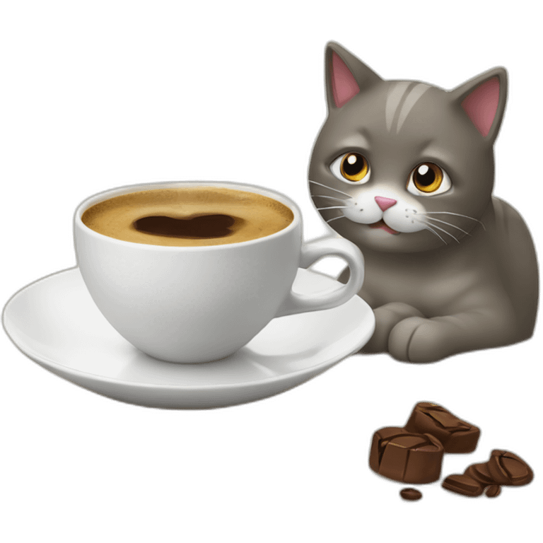 Cat drink coffe emoji