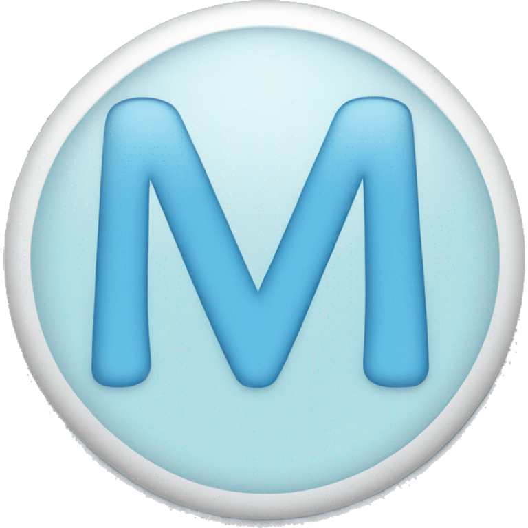 A light blue circle with an M on it  emoji