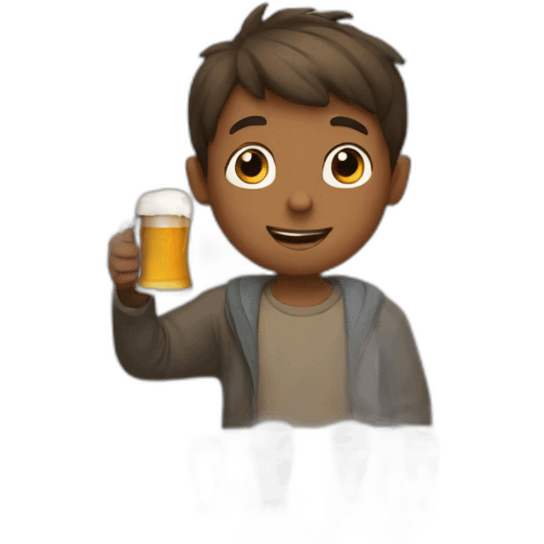 boy drinking many beers emoji