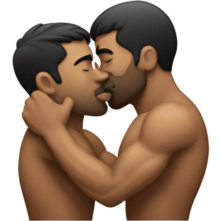 Two muscly men kissing emoji