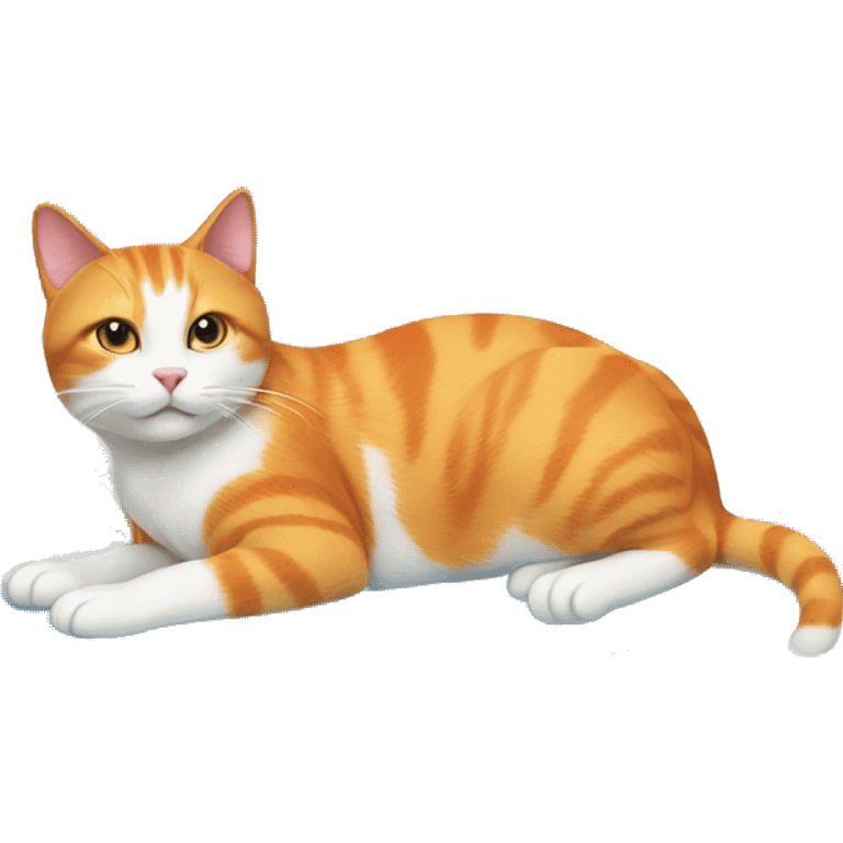 Orange and white cat on a surf board emoji