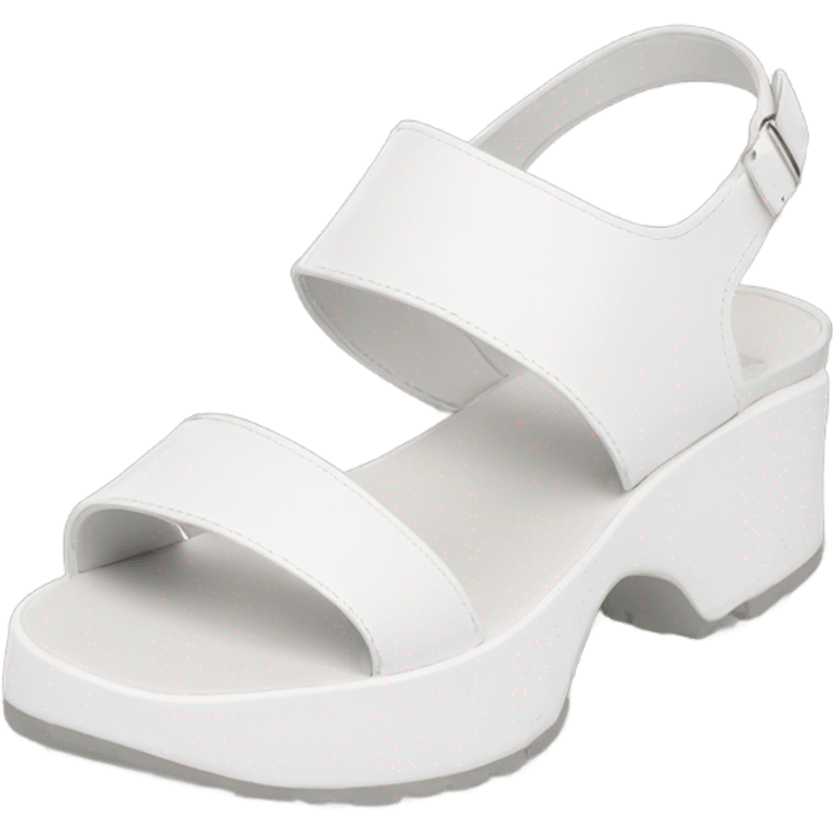 White Platform WOLFE sandal white leather emoji