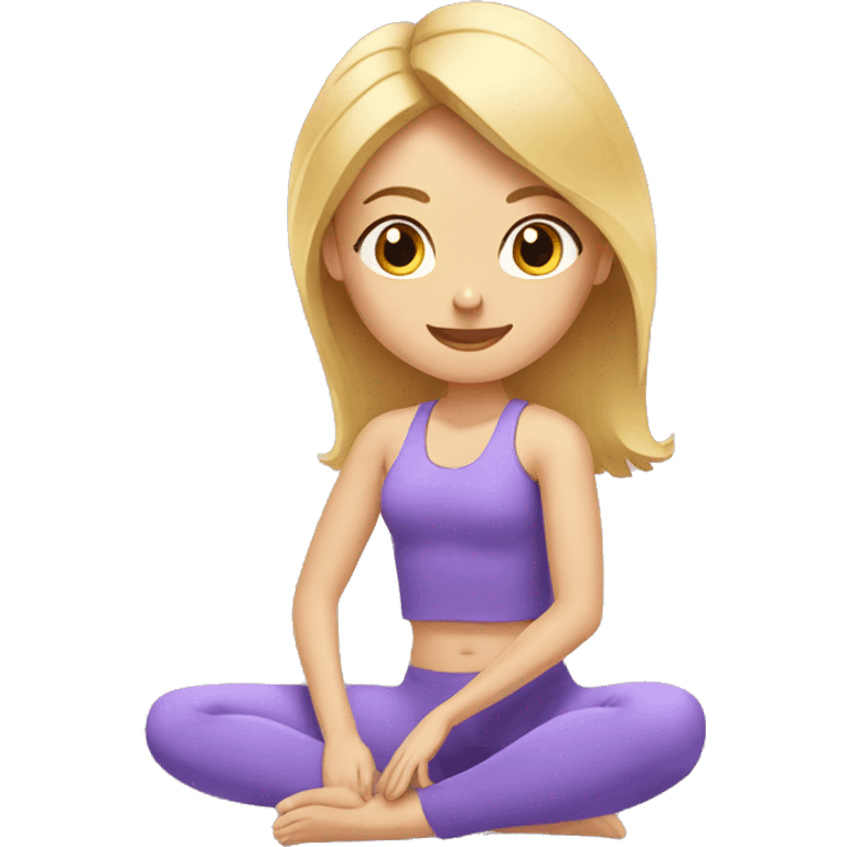 Blonde girl doing Pilates emoji