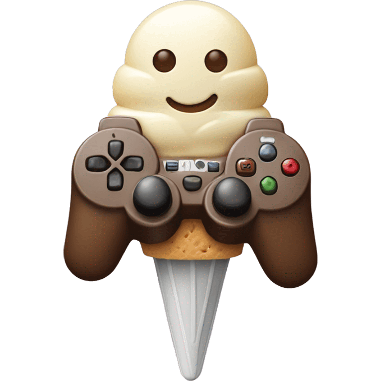 icecream with hands holding a video game controller emoji