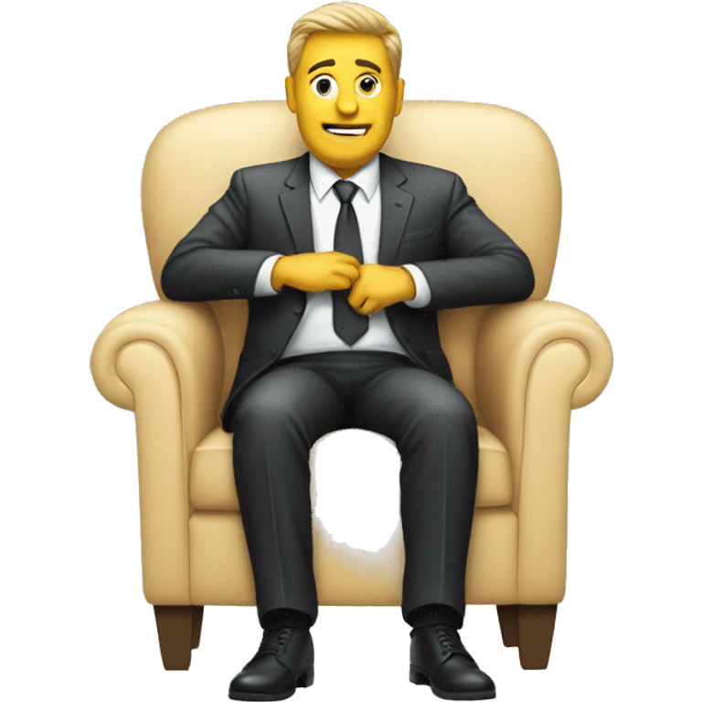 A boss siting on a office sofa  emoji