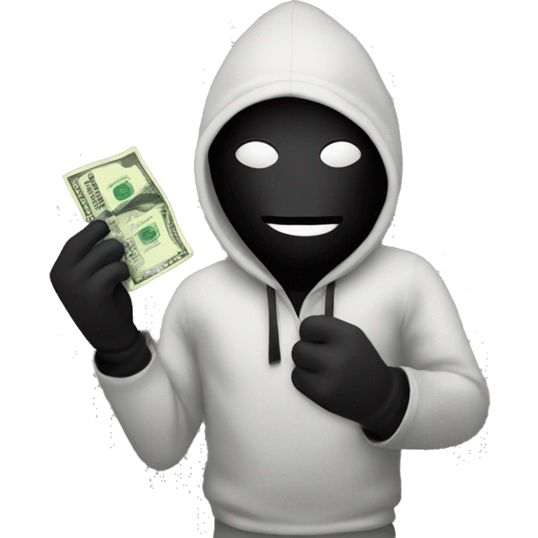 robber Emoji with a money bag emoji