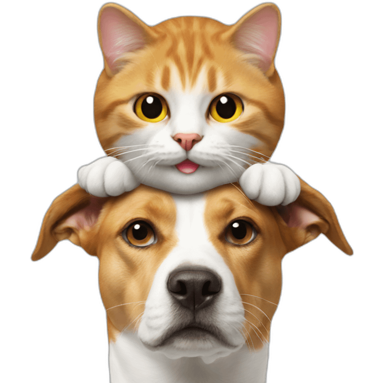 Cat on dog head emoji