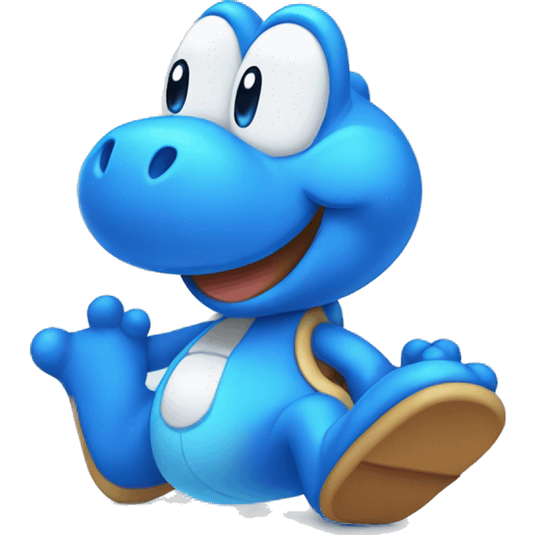 Happy Blue Yoshi emoji