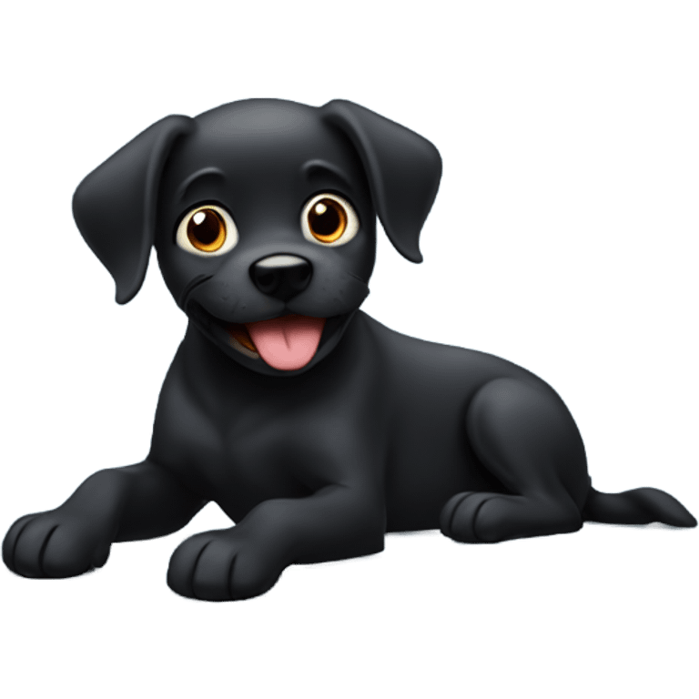 Black Dog being naughty emoji