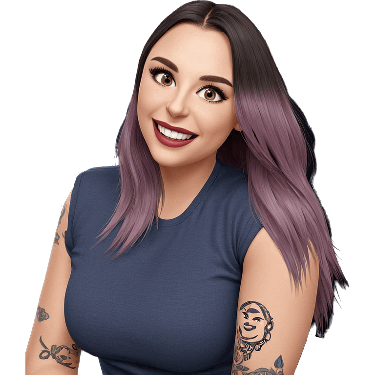 smiling girl with tattoos emoji