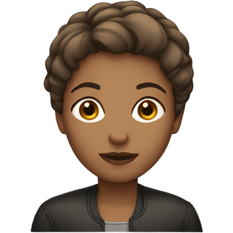 Brown woman short hair emoji