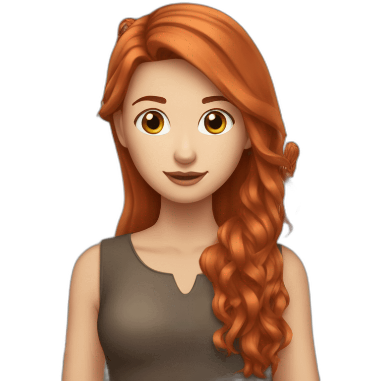 Red haired Girl with a brown Lusitano emoji