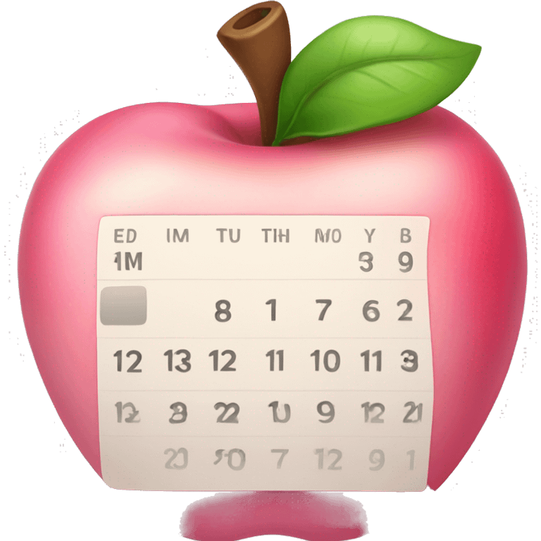 pink apple calendar emoji