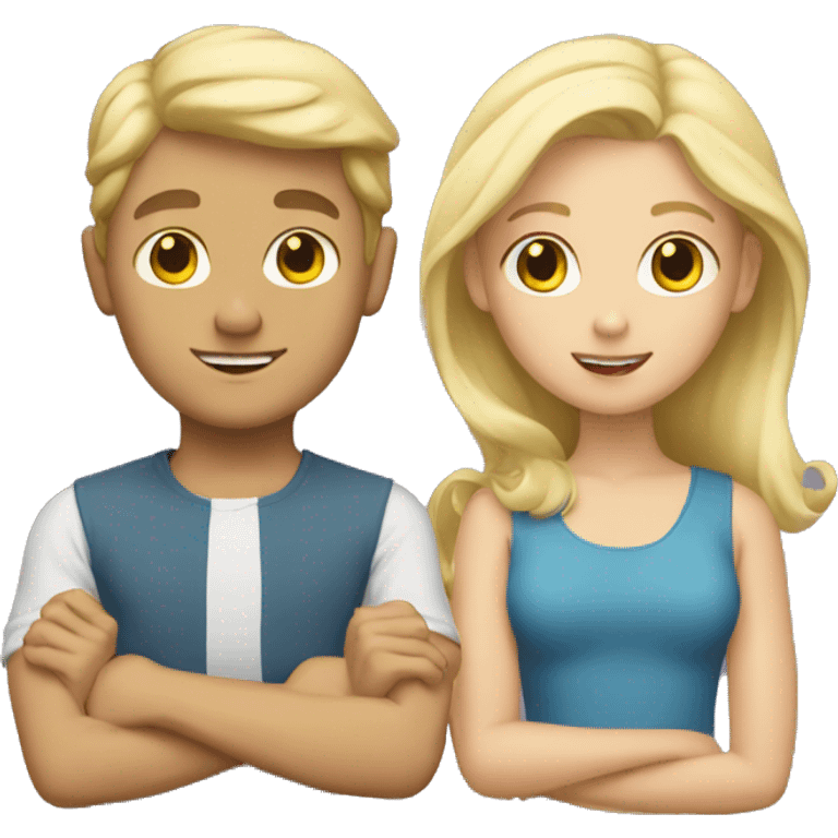 Blonde boy and blonde girl emoji