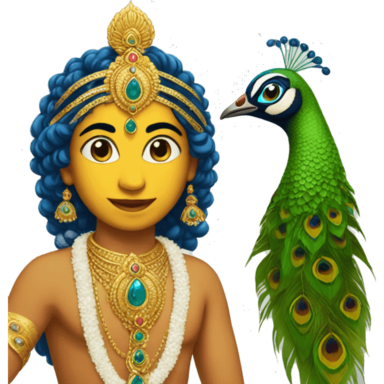 Krishna with peacock feather  emoji