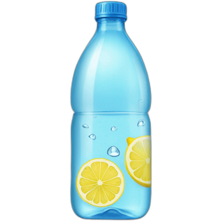 Bottle of water with lemon emoji