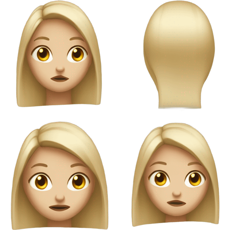 girl straight hair blonde mad emoji