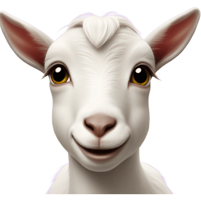 Baby goat face with hearts floating around  emoji