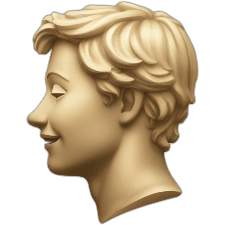 statue face side view smile emoji