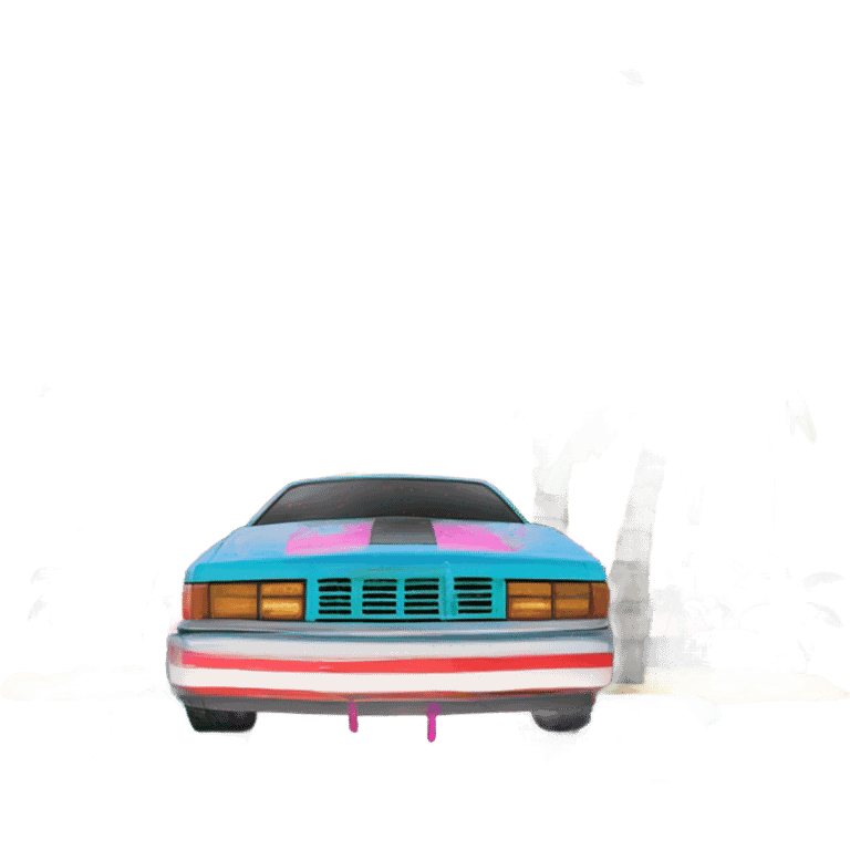 graffiti style "80's Cruise: Year 9", and palm trees emoji