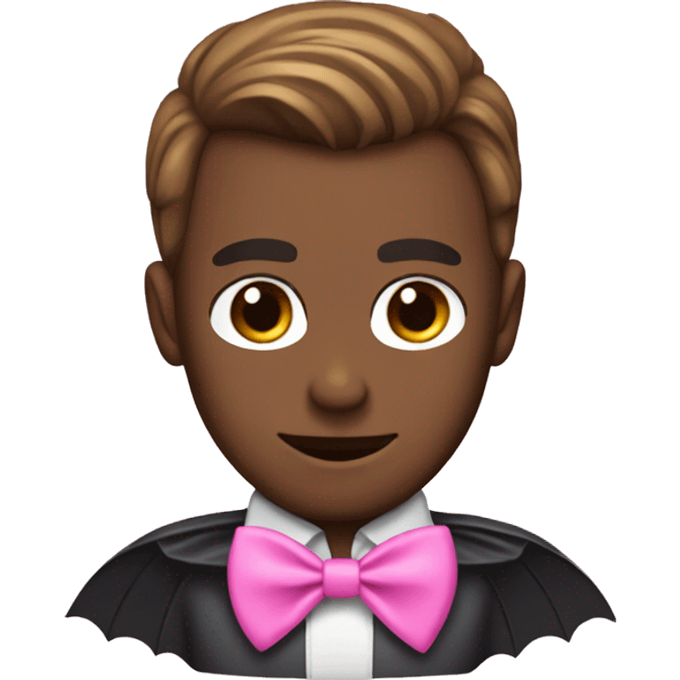 Bat man wearing pink bow emoji