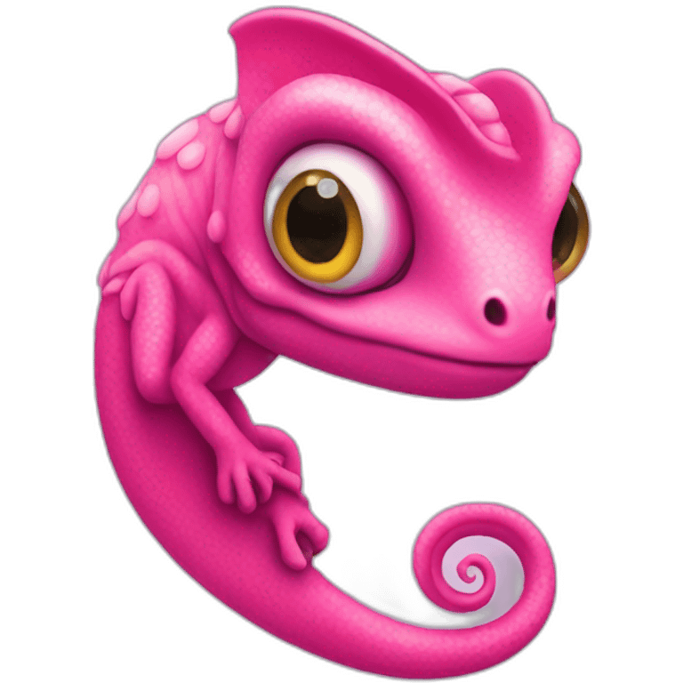 Pink chameleon emoji