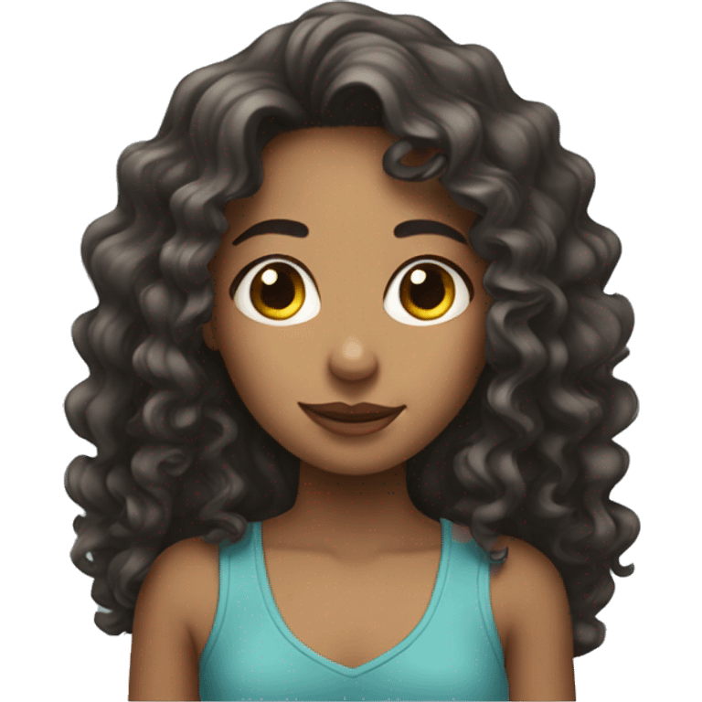 girl with nice long curly hair emoji