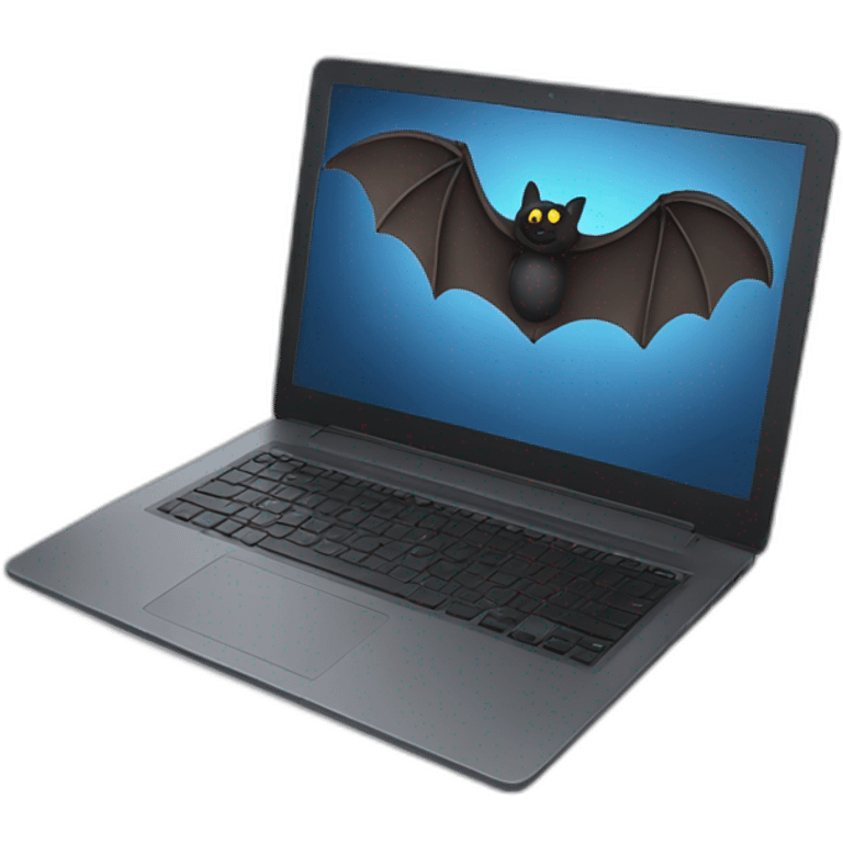 bat typiong laptop emoji