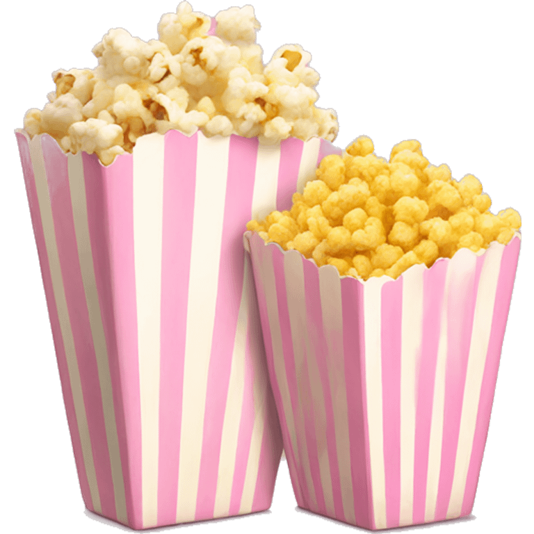 light pink popcorn box and light yellow popcorn emoji