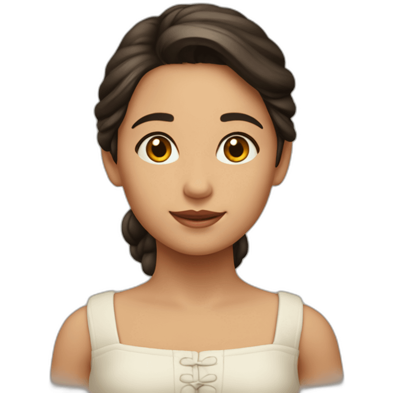 Niña Morena clara con coleta emoji