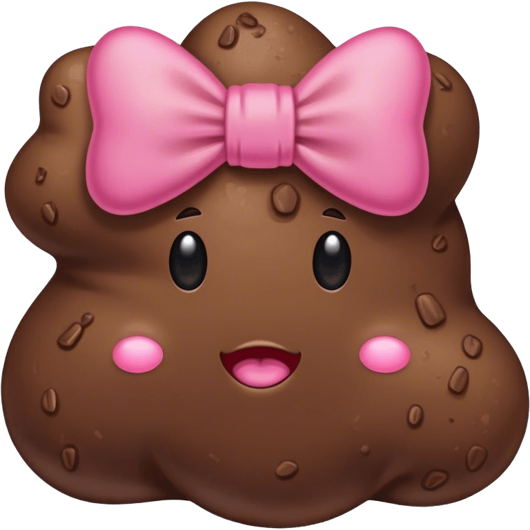 A poop with a pink bow  emoji