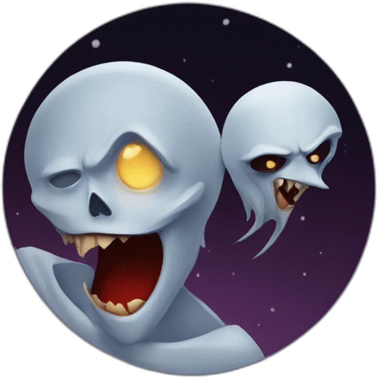 Moon and vamp emoji