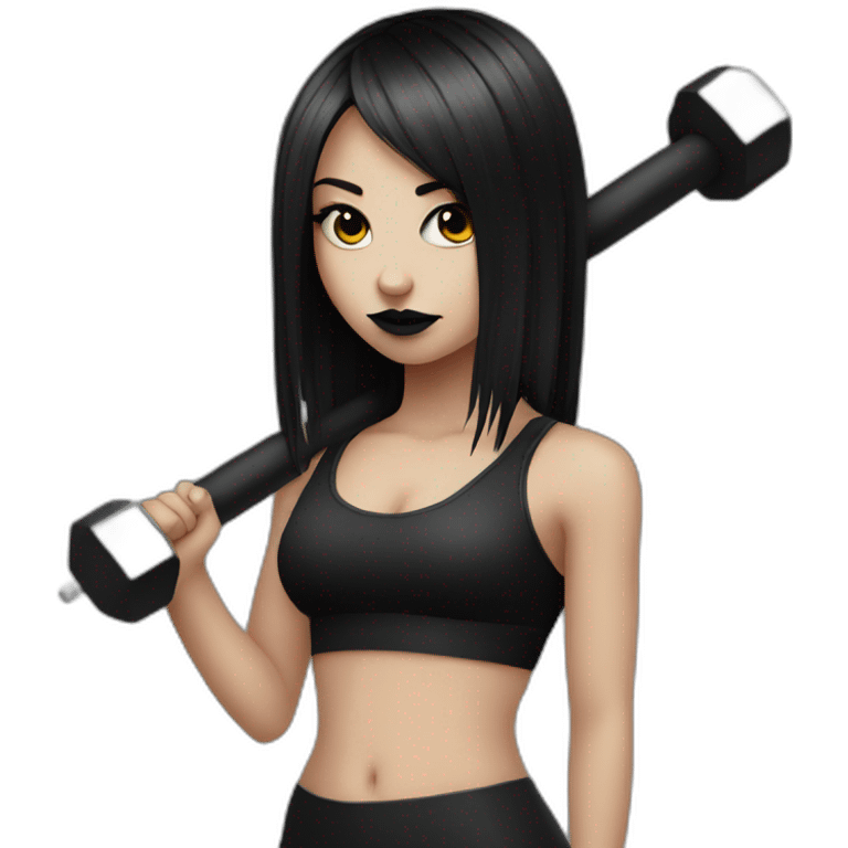 goth girl with a barbell emoji